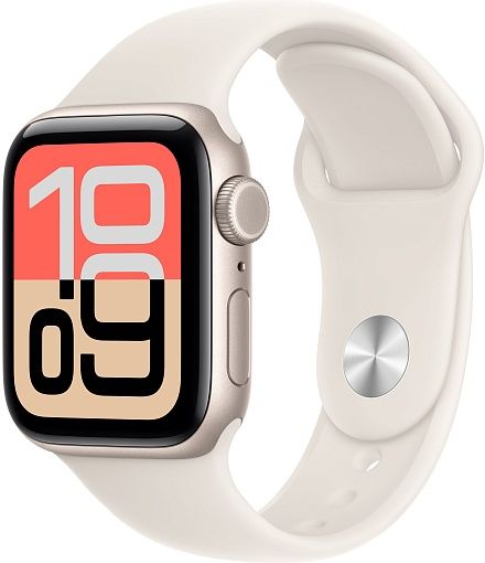 Умные часы Apple Watch SE 3 40mm (2025) Starlight Aluminum Case with Sport Band Starlight(серебристый)
