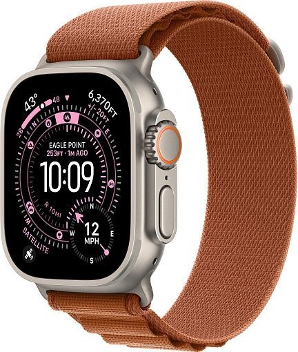Apple Watch Ultra 3 (2025) 49mm Natural Titanium Case with Terra Cotta Alpine Loop Large