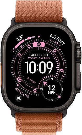Apple Watch Ultra 3 (2025) 49mm Black Titanium Case with Terra Cotta Alpine Loop Medium