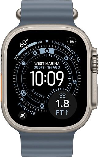 Apple Watch Ultra 3 (2025) 49mm Natural Titanium Case with Anchor Blue Ocean Band