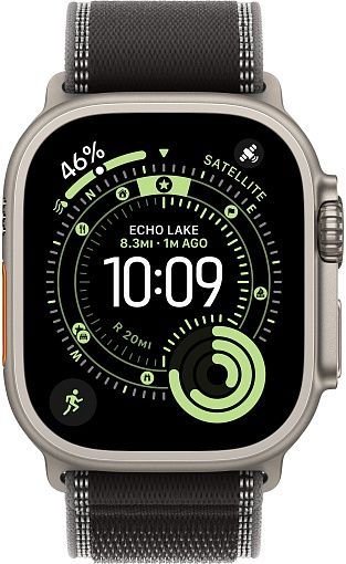 Apple Watch Ultra 3 (2025) 49mm Natural Titanium Case with Black/Charcoal Trail Loop (S/M)