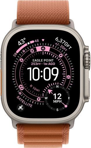 Apple Watch Ultra 3 (2025) 49mm Natural Titanium Case with Terra Cotta Alpine Loop Large